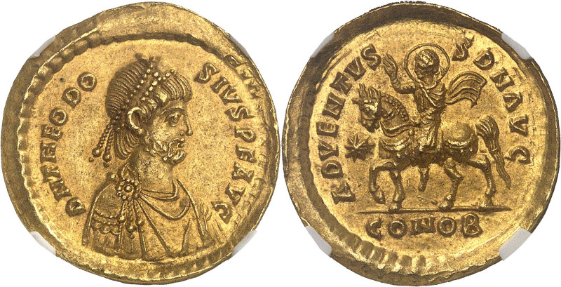 EMPIRE ROMAIN
Théodose II (402-450). Médaillon de 1 1/2 solidi 437, Constantinop...