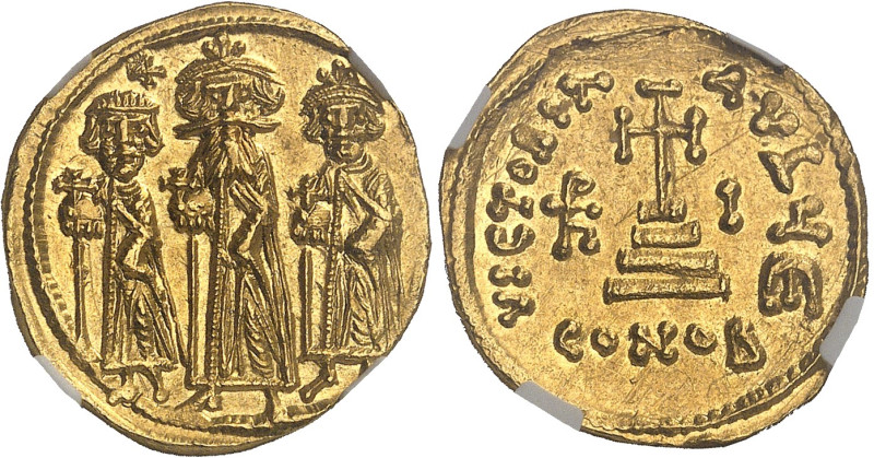 EMPIRE BYZANTIN
Héraclius, Héraclius Constantin et Héraclonas (638-641). Solidus...