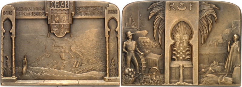 ALGÉRIE
IIIe République (1870-1940). Plaque, Centenaire de l’Algérie, Exposition...
