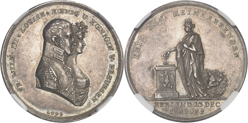 ALLEMAGNE
Prusse, Frédéric-Guillaume III (1797-1840). Médaille, retour à Berlin ...