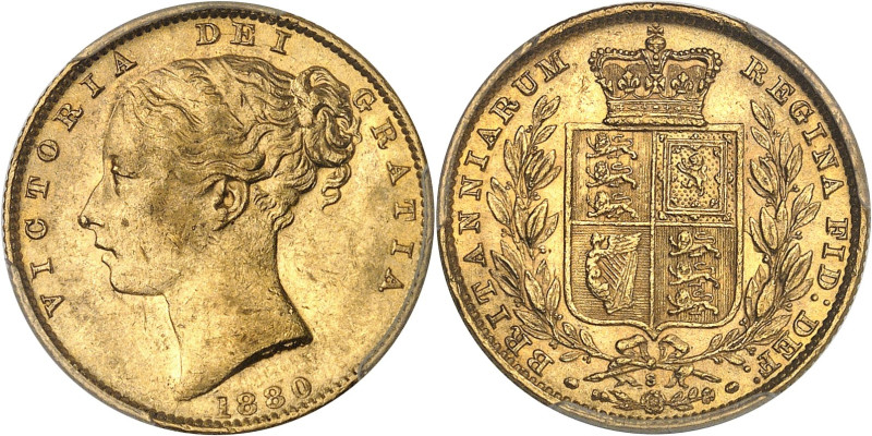 AUSTRALIE
Victoria (1837-1901). Souverain, légende [A]ICTORIA 1880, S, Sydney.PC...