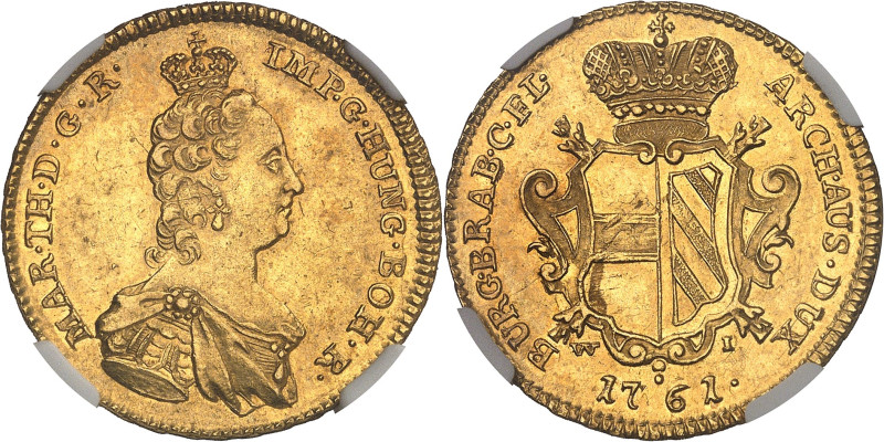 AUTRICHE
Marie-Thérèse (1740-1780). Double souverain, type brabançon 1761, WI, V...