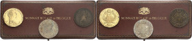 AUTRICHE
Marie-Thérèse (1740-1780). coffret de 3 thalers, refrappes, en bronze doré, argent et bronze 1780 (frappe moderne avant 1946), Bruxelles ?
Av...