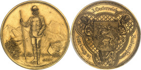 AUTRICHE
François-Joseph Ier (1848-1916). Médaille d’Or, concours de Tir fédéral de Graz, par H. Jauner, Frappe spéciale (SP) 1889, Vienne.PCGS SP61 (...