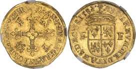 BELGIQUE
Brabant (duché de), François d’Alençon (1581-1584). Couronne d’Or (écu d’or au soleil) 1582, Anvers.NGC MS 62 (6631354-005).
Av. (atelier) FR...