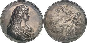 BELGIQUE
Brabant (duché de), Charles II (1665-1700). Médaille, Juan Domingo de Zúñiga y Fonseca, gouverneur, et les nouvelles fortifications de Bruxel...