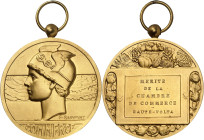 BURKINA FASO
IIIe République (1870-1940). Médaille du mérite de la Chambre de commerce de Haute-Volta, par F. Rasumny ND, Paris.
Av. COMMERCE. Buste d...