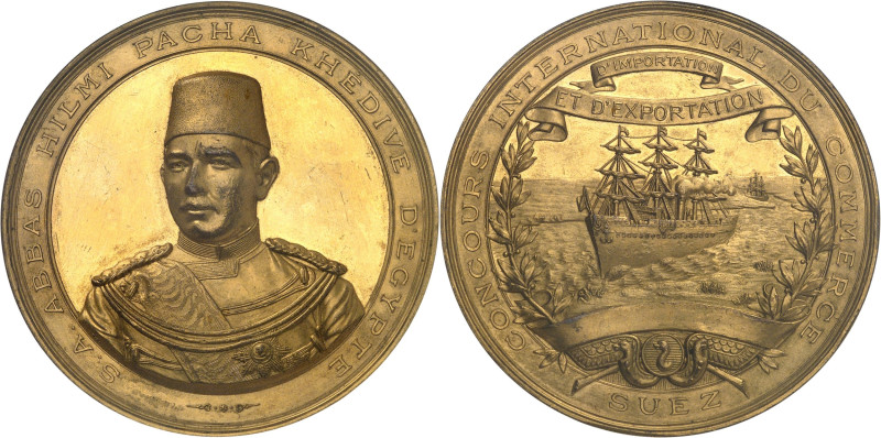 ÉGYPTE
Abbas II Hilmi, khédive (1892-1914). Médaille, concours de commerce de Su...