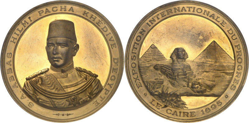 ÉGYPTE
Abbas II Hilmi, khédive (1892-1914). Médaille, Exposition internationale ...