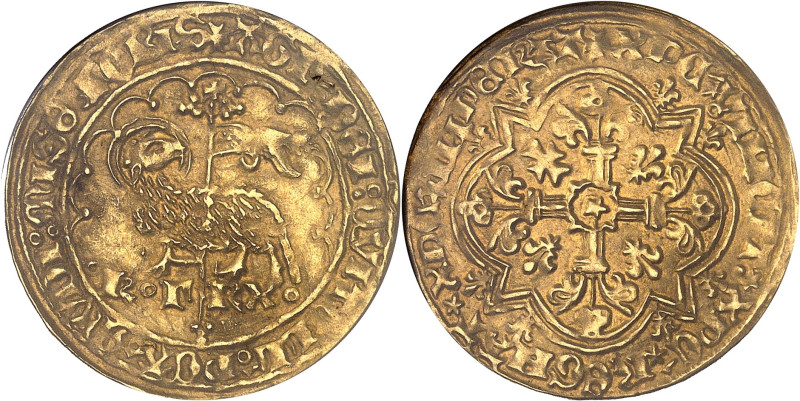 FRANCE / CAPÉTIENS
Charles VII (1422-1461). Agnel d’or, 3e émission ND (1427), M...