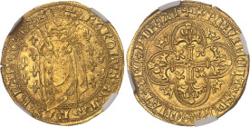 FRANCE / CAPÉTIENS
Charles VII (1422-1461). Royal d’or, 1ère émission ND (1429-1431), Poitiers.NGC MS 63 (6631355-052).
Av. KAROLVSx DEI GRA - FRANCOR...