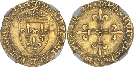 FRANCE / CAPÉTIENS
Louis XI (1461-1483). Écu d’or au soleil ND, Lyon.NGC AU 58 (Louis XII, sic!) (6633193-109).
Av. + LVDOVICVS: DEI: GRA: FRANCORVM: ...