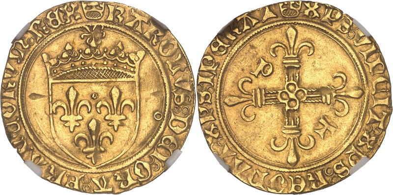 FRANCE / CAPÉTIENS
Charles VIII (1483-1498). Écu d’or au soleil, 1ère émission, ...