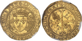 FRANCE / CAPÉTIENS
Louis XII (1498-1514). Écu d’or au porc-épic ND, Montpellier.NGC MS 62 (6633193-062).
Av. + LVDOVICVS: DEI (différent) GRA: FRANCOR...