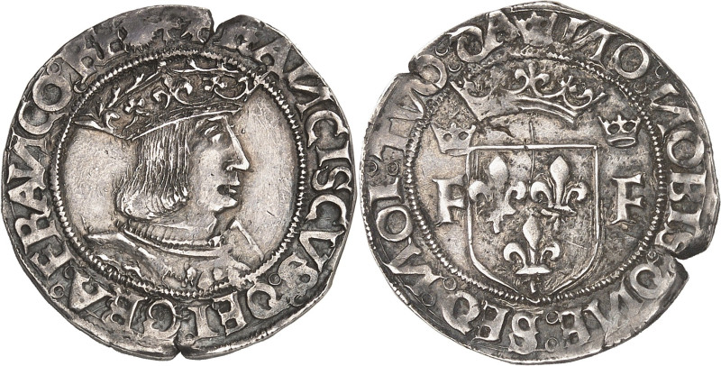 FRANCE / CAPÉTIENS
François Ier (1515-1547). Demi-teston, 10e type ND, Dijon.
Av...