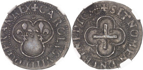 FRANCE / CAPÉTIENS
Charles IX (1560-1574). Essai du denier tournois ND (avant 1569), Lyon.NGC MS 62 (1483-98, sic!) (6631355-081).
Av. + CAROLVS. VIII...