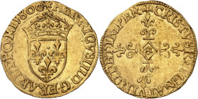FRANCE / CAPÉTIENS
Henri III (1574-1589). Écu d’or au soleil, 1er type 1580, &, Aix-en-Provence.NGC UNC DETAILS REV CLEANED (6635775-028).
Av. (à 12...