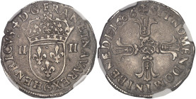 FRANCE / CAPÉTIENS
Henri IV (1589-1610). Quart d’écu, écu de face, 2e type, à la croix aux bras fleuronnés 1606, G, Poitiers.NGC AU 55 (6633791-014).
...
