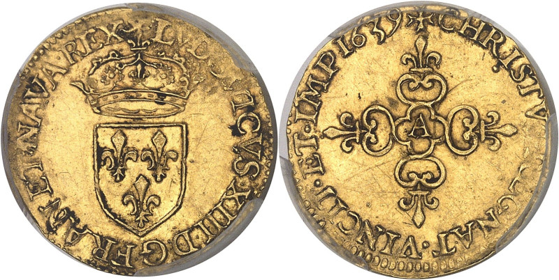 FRANCE / CAPÉTIENS
Louis XIII (1610-1643). Demi-écu d’or au soleil, 1er type, fr...