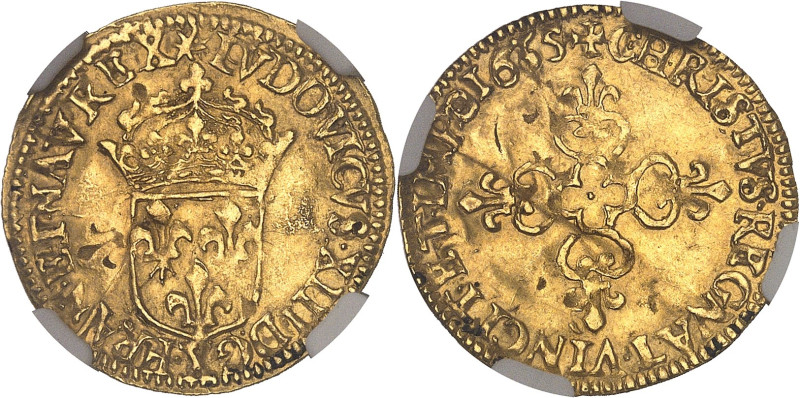 FRANCE / CAPÉTIENS
Louis XIII (1610-1643). Demi-écu d’or au soleil, 1er type 163...