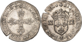 FRANCE / CAPÉTIENS
Louis XIII (1610-1643). Quart d’écu, 1er type 1642, Z, Grenoble.
Av. (différent) LVD. XIII. D. G. FRAN. ET. NAV. REX. (date). (diff...