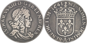 FRANCE / CAPÉTIENS
Louis XIII (1610-1643). Écu d’argent, 1er type, à la grosse tête 1641, A, Paris (rose).PCGS Genuine repaired VF Detail (46267180).
...