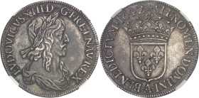 FRANCE / CAPÉTIENS
Louis XIII (1610-1643). Écu d’argent, 2e type 1642, A, Paris (rose).NGC AU DETAILS TOOLED (6632265-053).
Av. LVDOVICVS. XIII. D. G....