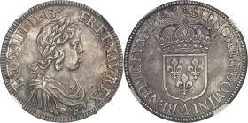 FRANCE / CAPÉTIENS
Louis XIV (1643-1715). Écu à la mèche courte 1643, A, Paris (rose).NGC AU 58 (6632266-023).
Av. LVD. XIIII. D. G. FR. ET. NAV. REX....