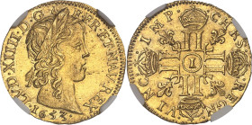 FRANCE / CAPÉTIENS
Louis XIV (1643-1715). Louis d’or à la mèche longue 1653, I, Limoges.NGC MS 61 (6633790-014).
Av. LVD. XIIII. D. G (différent) - F....