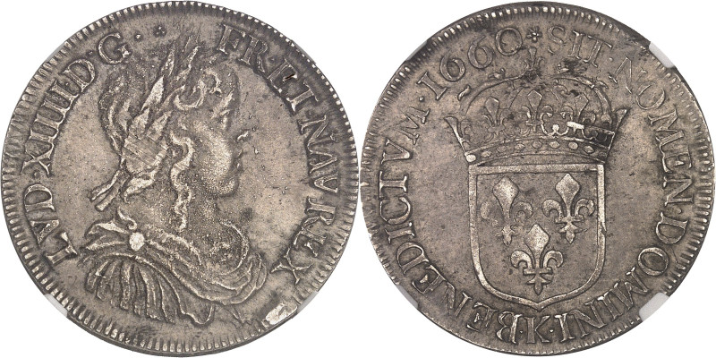 FRANCE / CAPÉTIENS
Louis XIV (1643-1715). Demi-écu à la mèche longue 1660, K, Bo...
