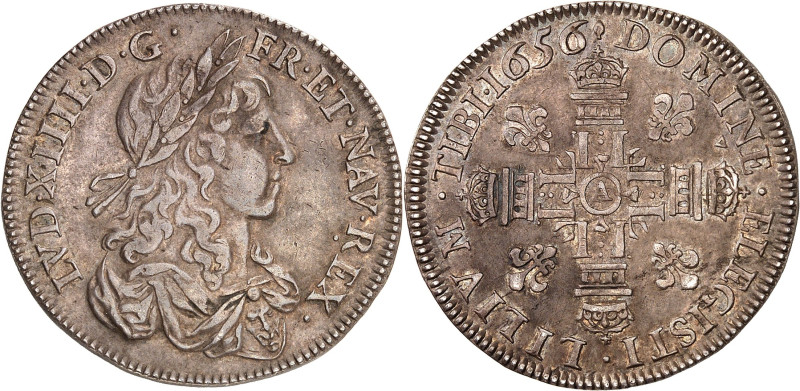 FRANCE / CAPÉTIENS
Louis XIV (1643-1715). Lis d’argent 1656, A, Paris.
Av. LVD. ...
