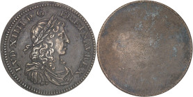 FRANCE / CAPÉTIENS
Louis XIV (1643-1715). Piéfort quintuple du liard, uniface d’avers [1657] (frappe postérieure), A, Paris.NGC AU 55 BN (6632266-009)...