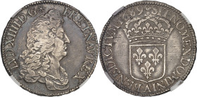 FRANCE / CAPÉTIENS
Louis XIV (1643-1715). Écu à la perruque avec buste drapé à l’antique, tranche en relief 1689, A, Paris.NGC XF 40 (6632265-058).
Av...