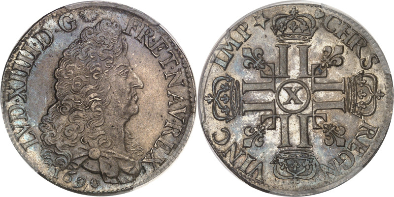 FRANCE / CAPÉTIENS
Louis XIV (1643-1715). Écu aux huit L, 1er type 1690, X, Amie...