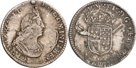 FRANCE / CAPÉTIENS
Louis XIV (1643-1715). Seizième d’écu de Flandre aux insignes, 2e type (1705), W, Lille.NGC VF 30 (6635775-033).
Av. LVD. XIIII. ...