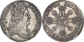 FRANCE / CAPÉTIENS
Louis XIV (1643-1715). Écu aux huit L 2e type, au buste lauré 1705, A, Paris.NGC AU DETAILS CLEANED (6632266-026).
Av. LVD. XIIII. ...