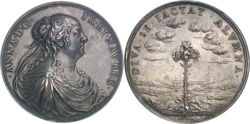 FRANCE / CAPÉTIENS
Louis XIV (1643-1715). Médaille, hommage à Anne d’Autriche, r...