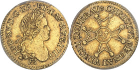 FRANCE / CAPÉTIENS
Louis XV (1715-1774). Demi-louis d’or à la croix de chevalier 1719, BB, Strasbourg.PCGS AU58 (46267177).
Av. LVD. XV. D. G. FR. ET....