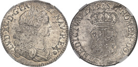 FRANCE / CAPÉTIENS
Louis XV (1715-1774). Écu de France-Navarre 1719, V, Troyes.NGC MS 63 (6632265-059).
Av. LVD. XV. D. G. FR. - .ET. NAV. REX (différ...