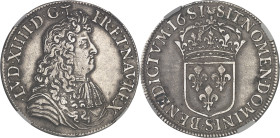 FRANCE / CAPÉTIENS
Louis XIV (1643-1715). Écu à la cravate, 2e émission par F. Warin 1681, S, Reims.NGC AU DETAILS CLEANED (6633193-020).
Av. LVD. XII...