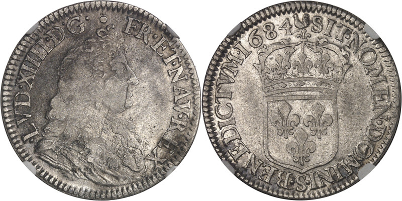 FRANCE / CAPÉTIENS
Louis XIV (1643-1715). Demi-écu au jabot ou à la cravate, 2e ...