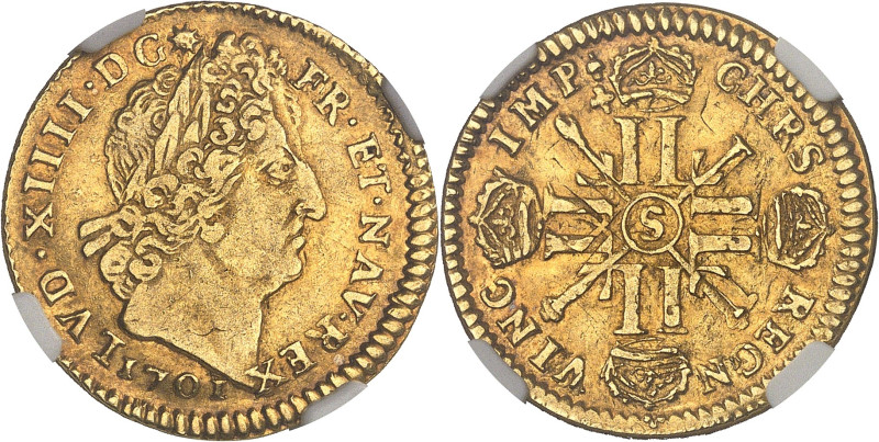 FRANCE / CAPÉTIENS
Louis XIV (1643-1715). Louis aux huit L et aux insignes, réfo...