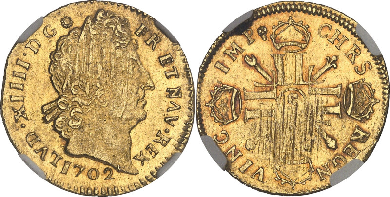 FRANCE / CAPÉTIENS
Louis XIV (1643-1715). Louis aux huit L et aux insignes, flan...