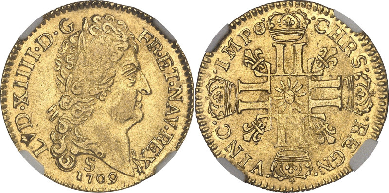 FRANCE / CAPÉTIENS
Louis XIV (1643-1715). Louis d’or au soleil, faux d’époque 17...