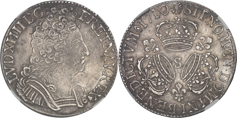 FRANCE / CAPÉTIENS
Louis XIV (1643-1715). Écu aux trois couronnes 1710/00, S, Re...