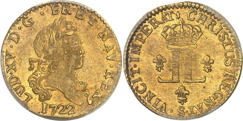 FRANCE / CAPÉTIENS
Louis XV (1715-1774). Louis d’or aux 2 L, flan neuf 1722, S, ...