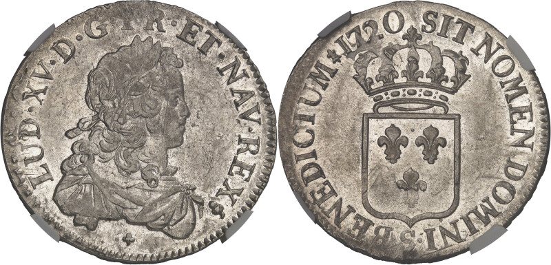 FRANCE / CAPÉTIENS
Louis XV (1715-1774). Écu de France 1720, S, Reims.NGC AU 58 ...