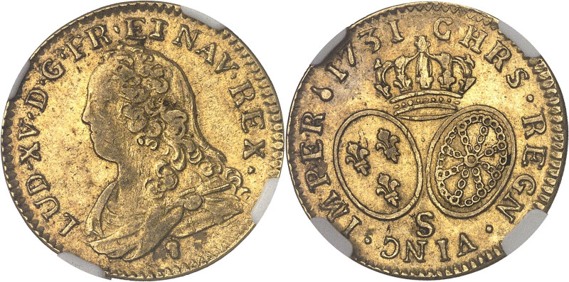 FRANCE / CAPÉTIENS
Louis XV (1715-1774). Louis d’or aux lunettes 1731, S, Reims....