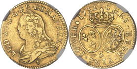 FRANCE / CAPÉTIENS
Louis XV (1715-1774). Louis d’or aux lunettes 1732, S, Reims.NGC XF 40 (6633193-041).
Av. LUD. XV. D. G. FR. ET. NAV. REX. Buste à ...