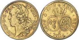 FRANCE / CAPÉTIENS
Louis XV (1715-1774). Double louis d’or au bandeau 1743, S, Reims.PCGS XF40 (42456725).
Av. LUD. XV. D. G. FR. - ET NAV. REX. Tête ...